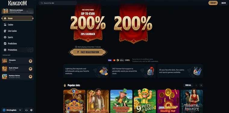 Kingdom Casino bonus ponuda — bonus bez depozita