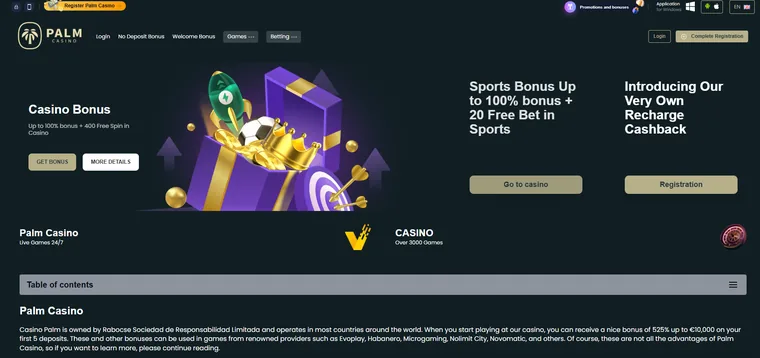 Palm.casino bonus ponuda — bonus bez depozita
